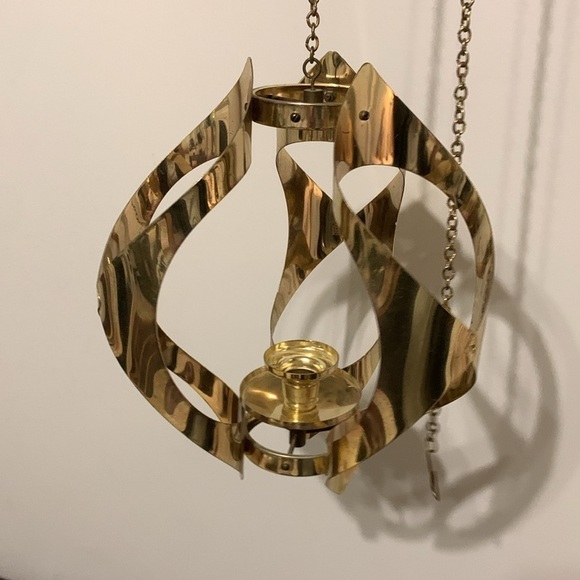 Vtg Mid Century Modern Mascot Hanging Chain Candle Holder Light Fixture 1960s - Picture 16 of 16